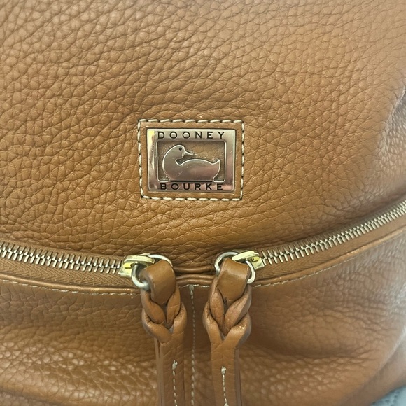 Dooney & Bourke Florentine brown pebble leather shoulder bag. Leather Bucket Bag - Picture 2 of 10